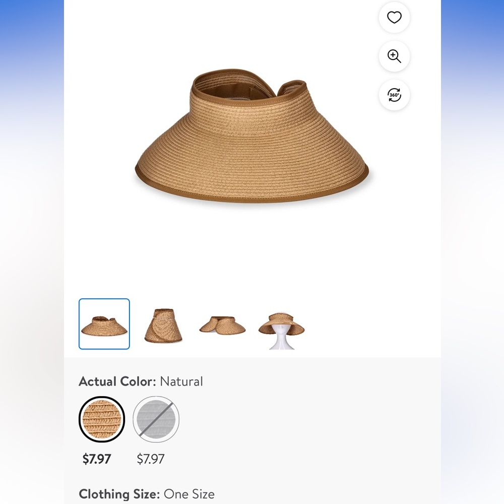 ๐5/$15 Easy Travel Sun Visor, wide brim in tan - Picture 5 of 5